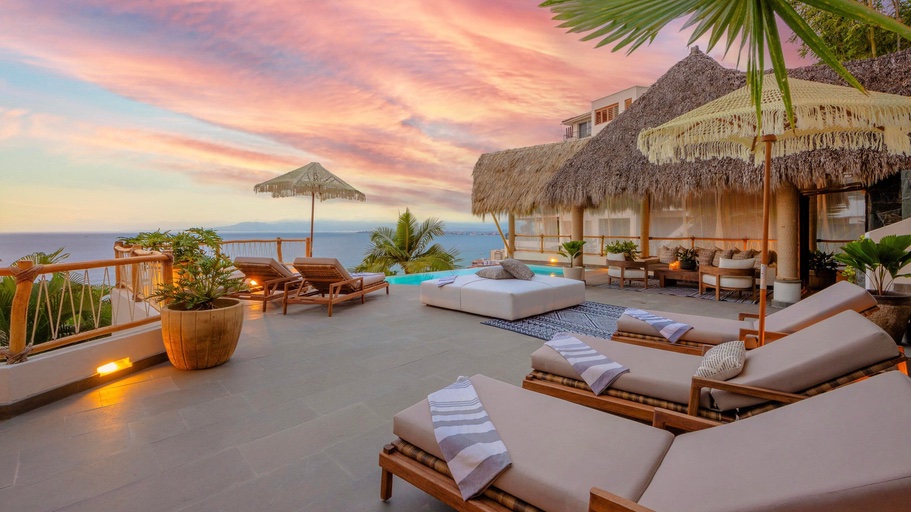 Puerto Vallarta luxury terrace at sunset